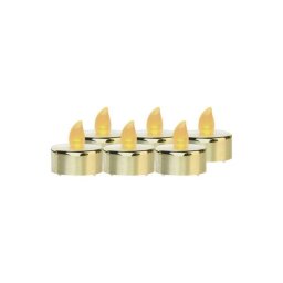 Led dekoráció – 6x teamécses, arany, 6x CR2032, beltéri, vintage DCCV13 8592920093764 (6db/készlet)