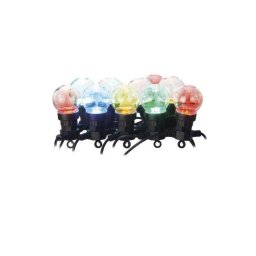 Led fényfüzér – 10x party égő, 5 m, kültéri és beltéri, többszínű DCPM01 8592920094013