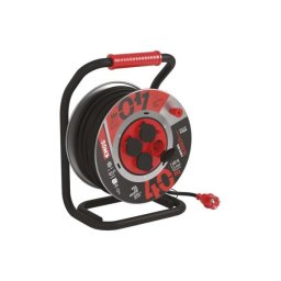Kültéri kábeldob 40 m, 4 aljzat, fekete, gumi-neoprén, 230V, 2,5 mm2 P19224 8592920096406