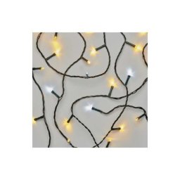 Led karácsonyi fényfüzér, 12 m, kültéri és beltéri, meleg/hideg fehér, időzítő D4AN05 8592920100066