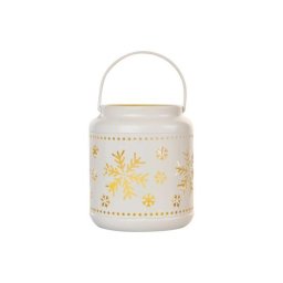Led dekoráció – lámpa hópelyhekkel, fém, fehér, 14 cm, 3x AAA, beltéri, vintage DCLV11 8592920098806