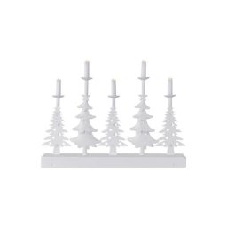 Led gyertyatartó – karácsonyfák gyertyákkal, 24 cm, 2x AA, beltéri, meleg fehér, időzítő DCAW14 8592920110904