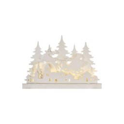Led dekoráció, fa – karácsonyi falu, 31 cm, 2x AA, beltéri, meleg fehér, időzítő DCWW30 8592920111208