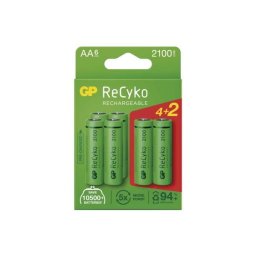 GP ReCyko NiMH Akkumulátor HR6 (AA) 2100mAh 6db B2121V 4891199212413