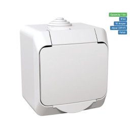 Schneider Cedar Plus 2P+F gyv. átlátszó szürke csf. IP44 fehér