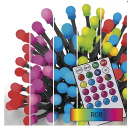 Emos LED karácsonyi fényfüzér, cseresznye – golyók, 10 m, RGB, távirányító, programok, időzítő D5AA01