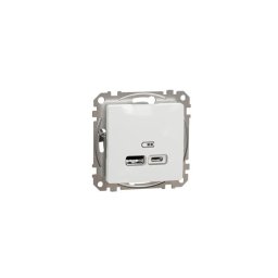 Schneider Új Sedna Dupla Usb Töltő, A+C, 2.4a, Fehér