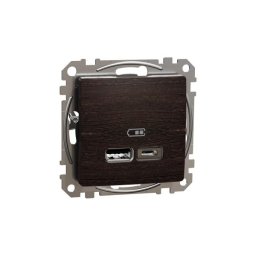 Schneider Új Sedna Dupla Usb Töltő, A+C, 2.4a, Wenge