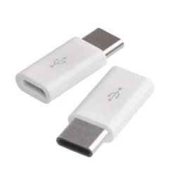 Adapter micro USB-B 2.0 / USB-C 2.0, fehér, 2db SM7023