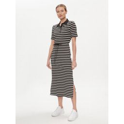 Tommy Hilfiger Hétköznapi ruha Reg Breton Midi Polo Dress Ss WW0WW42030 Fekete Regular Fit