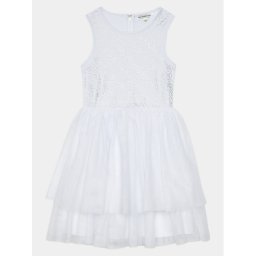 Guess Elegáns ruha J4RK34 KC4T0 Fehér Regular Fit