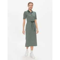 Tommy Hilfiger Hétköznapi ruha Reg Breton Midi Polo Dress Ss WW0WW42030 Zöld Regular Fit
