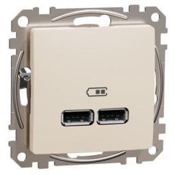 Schneider Új Sedna Dupla Usb Töltő, A+A, 2.1a, Bézs