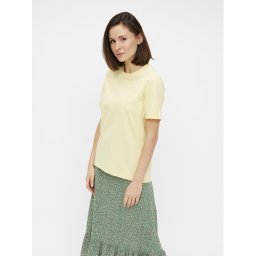 Pieces Póló Ria 17086970 Sárga Regular Fit