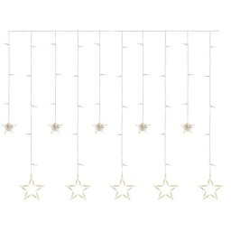 LED karácsonyi fényfüggöny – csillagok, 185x105 cm, beltéri, meleg fehér