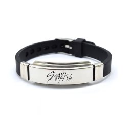 Acél Stray Kids feliratú karkötő