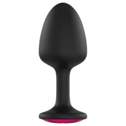 Dorcel Geisha Plug Ruby M - pink köves anál plug (fekete)