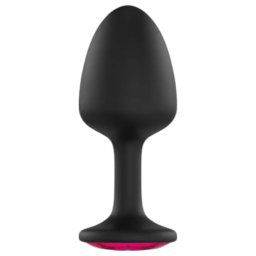 Dorcel Geisha Plug Ruby M - pink köves anál plug (fekete)