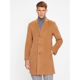 Boss Gyapjú kabát H-Hyde-C-224 50485199 Barna Regular Fit