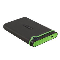 TRANSCEND 2TB StoreJet 25M3C SLIM, 2,5", USB-C (3.1 Gen 1) külső, ütésálló meghajtó, vékony profil, szürke/zöld színben
