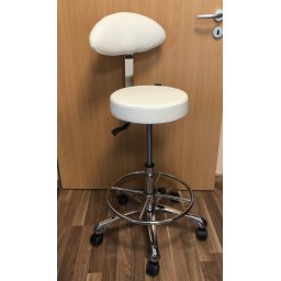 Háttámlás magasgázrugós, lábtartós, laborszék (1023L)
