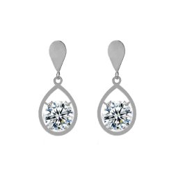 Csepp alakú, kristályos nemesacél fülbevaló
