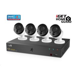 iGET HOMEGUARD HGNVK85304 PoE kamerarendszer SMART mozgásérzékelővel, 8 csatornás FullHD NVR 4x FullHD kültéri kamera