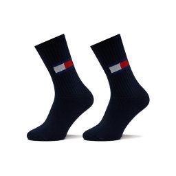 Tommy Jeans 2 pár hosszú szárú unisex zokni 701228222 Sötétkék