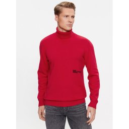 KARL LAGERFELD Garbó Klj Lightweight Turtleneck 236D2000 Piros Slim Fit