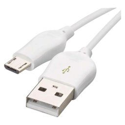 Töltő- és adatkábel USB-A 2.0 / micro USB-B 2.0, Quick Charge, 1 m, fehér SM7004W