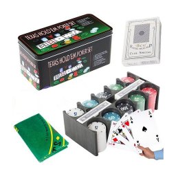 Texas Hold`em póker zsetonkészlet 200 db + vászon