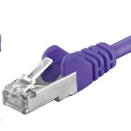 PREMIUMCORD Patch kábel CAT6a S-FTP, RJ45-RJ45, AWG 26/7 5m lila