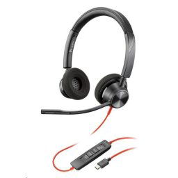 Poly Blackwire 3320 fejhallgató, USB-C/A adapter, sztereó