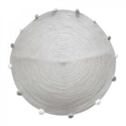 POMPOME szürke kerek szőnyeg pomponokkal 90 cm