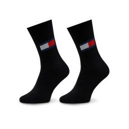 Tommy Jeans 2 pár hosszú szárú unisex zokni 701228222 Fekete