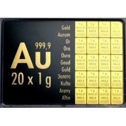 Arany Combibarren Valcambi 20x1 g - befektetési aranytábla