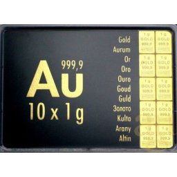 Arany Combibarren Valcambi 10x1 g - befektetési aranytábla