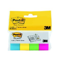 3M POSTIT Jelölőcímke, papír, 4x50 lap, 20x38 mm, 3M POSTIT, ultra vegyes