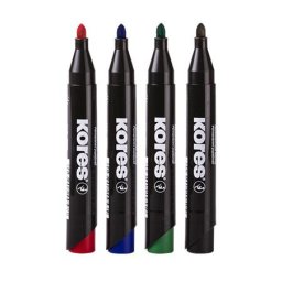 KORES Alkoholos marker, 3-5 mm, kúpos, KORES "K-Marker XP1", 4 különböző szín