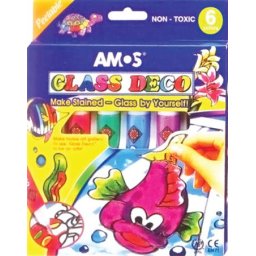 AMOS Üvegfóliafesték készlet, AMOS, 6 különböző szín