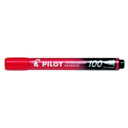PILOT Alkoholos marker, 1 mm, kúpos, PILOT "Permanent Marker 100", piros