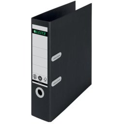 LEITZ Iratrendező, 80 mm, A4, karton, újrahasznosított, LEITZ "180 Recycle", fekete