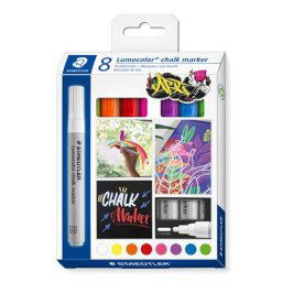 STAEDTLER Krétamarker készlet, 2,4 mm, kúpos, STAEDTLER "Lumocolor(R) 344", 8 különböző szín