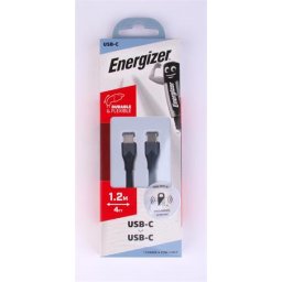 ENERGIZER USB kábel, USB-C - USB-C, 1,2m, ENERGIZER, fekete
