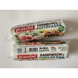 MAZZINI Hűtő- és uzsonnástasak, 100 db, 30x40 cm, 5 l, MAZZINI, átlátszó