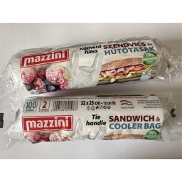 MAZZINI Hűtő- és uzsonnástasak, köthető füles, 3 l, MAZZINI, átlátszó