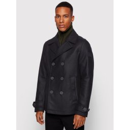 Boss Gyapjú kabát Uflox 50445849 Fekete Slim Fit