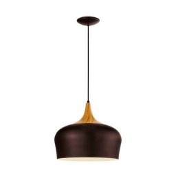 LED lámpa , függeszték , mennyezeti , barna , 35cm , E27 foglalattal , EGLO , OBREGON