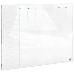 NOBO Tervezőtábla, üveg, mágneses felület, heti, 43x56 cm, NOBO "Home", fehér