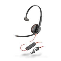 Poly Blackwire 3210 fejhallgató, USB-C/A adapter, mono